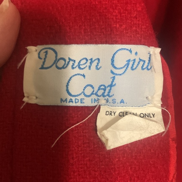 Original Doren Girl Coat Red / Navy Gold rope trim size 6x 100% wool - Picture 6 of 12